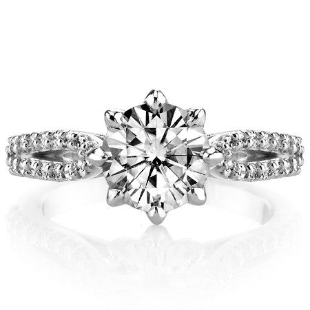 Round 8-Prong Floral Split Shank Wedding Set