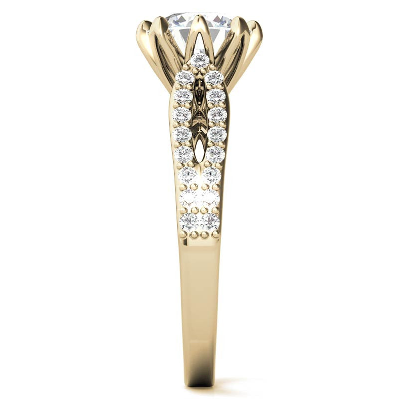 Round 8-Prong Floral Split Shank Wedding Set
