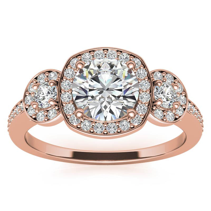 Halo Moissanite Engagement Ring