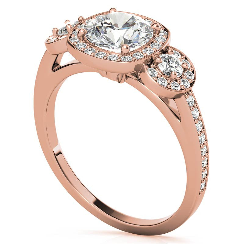 Halo Moissanite Engagement Ring