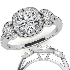 Halo Moissanite Engagement Ring