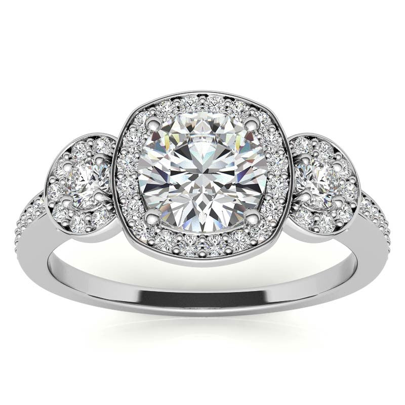 Halo Moissanite Engagement Ring