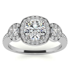 Halo Moissanite Engagement Ring