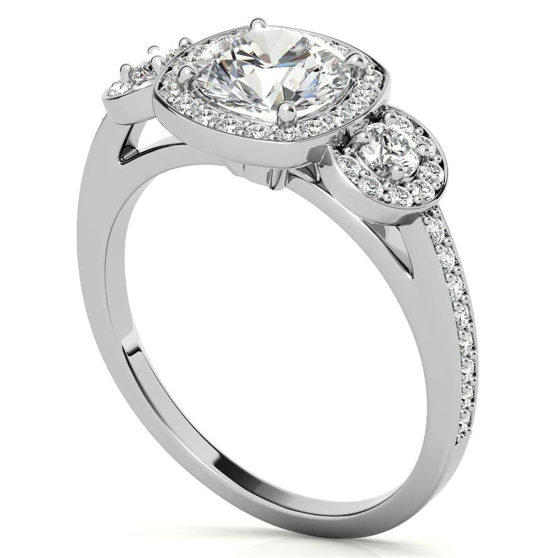 Halo Moissanite Engagement Ring