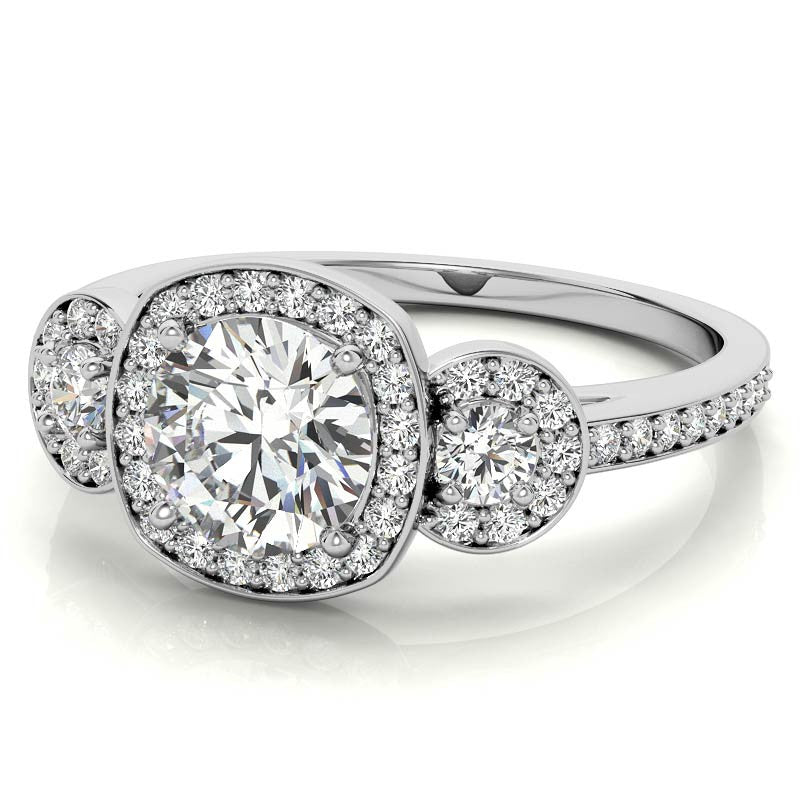 Halo Moissanite Engagement Ring