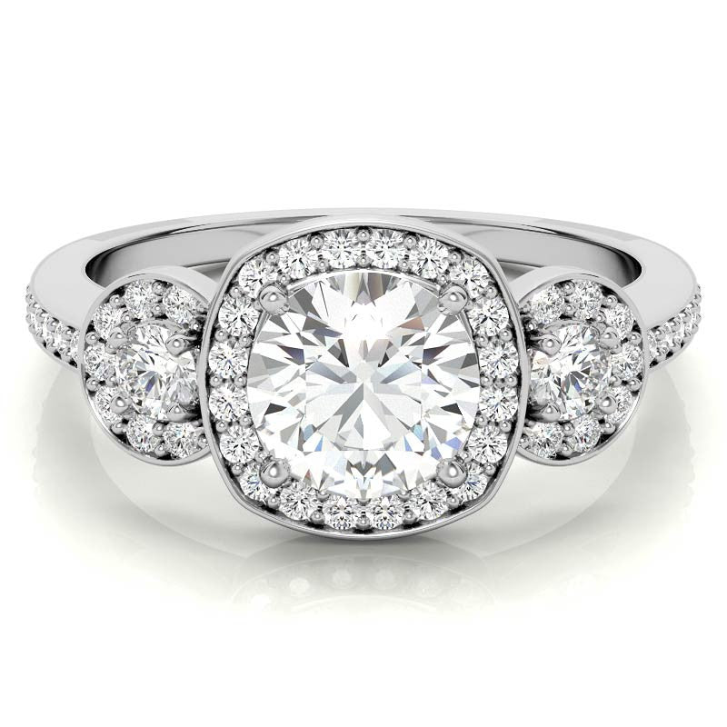 Halo Moissanite Engagement Ring