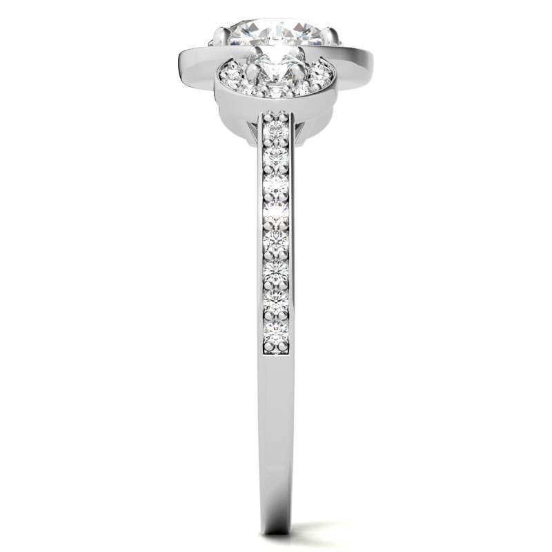 Halo Moissanite Engagement Ring