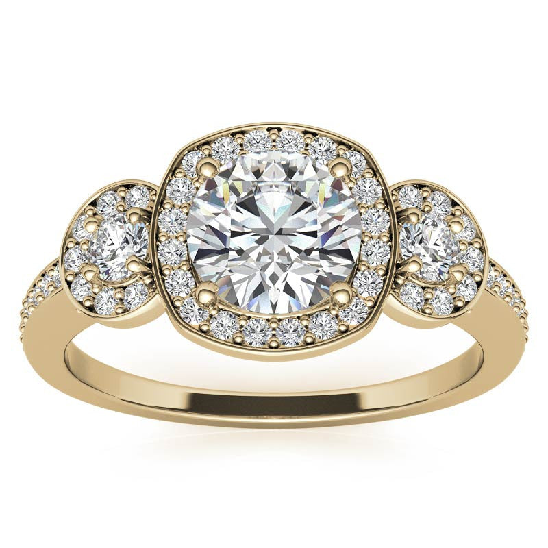 Halo Moissanite Engagement Ring