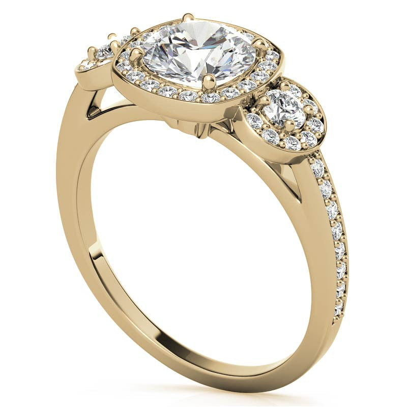 Halo Moissanite Engagement Ring