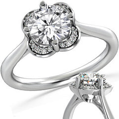 Halo Moissanite Engagement Ring