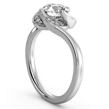 Round Brilliant Moissanite Halo Bypass Engagement Ring