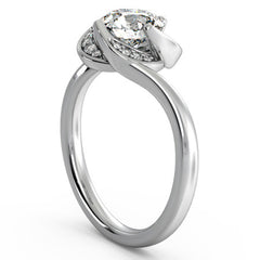 Round Brilliant Moissanite Halo Bypass Engagement Ring