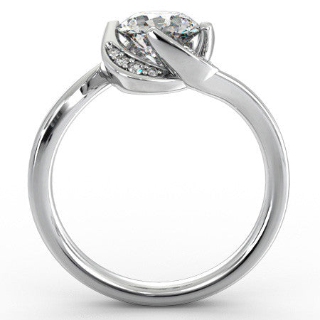 Round Brilliant Moissanite Halo Bypass Engagement Ring