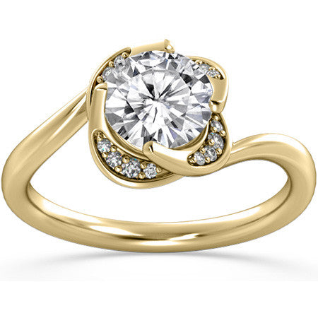 Round Brilliant Moissanite Halo Bypass Engagement Ring