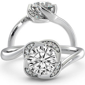 Round Brilliant Moissanite Halo Bypass Engagement Ring