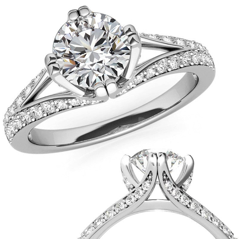 Round Statement Moissanite Engagement Ring