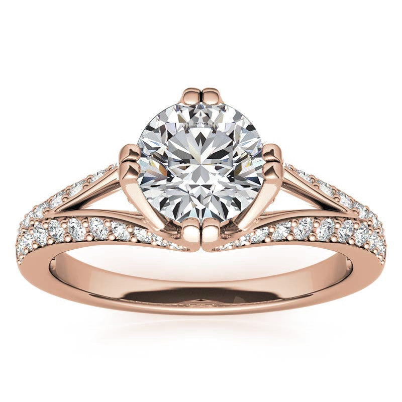 Round Statement Moissanite Engagement Ring
