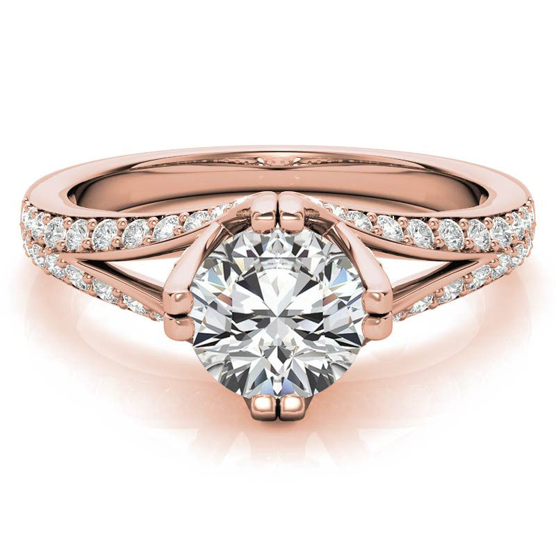 Round Statement Moissanite Engagement Ring