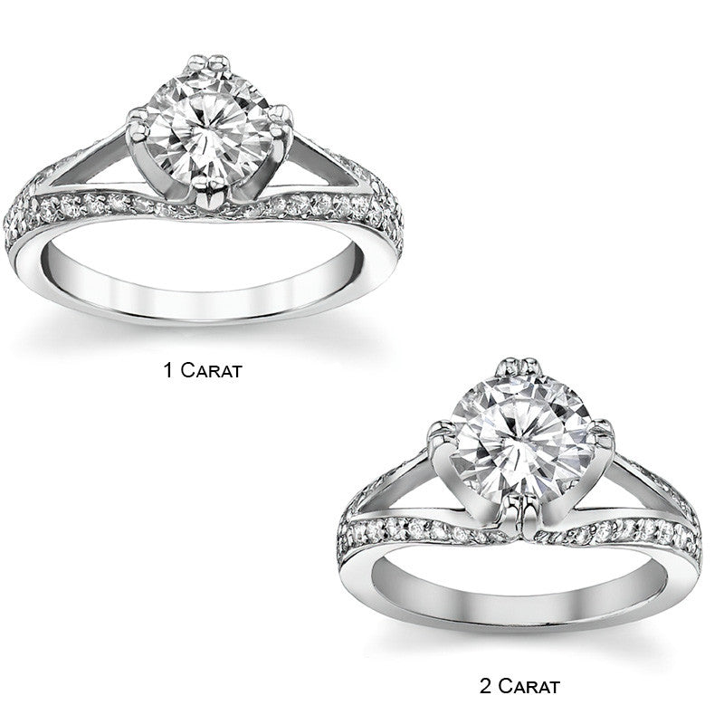 Round Statement Moissanite Engagement Ring