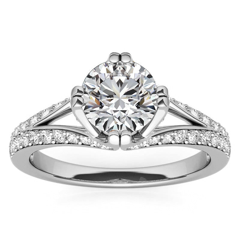 Round Statement Moissanite Engagement Ring