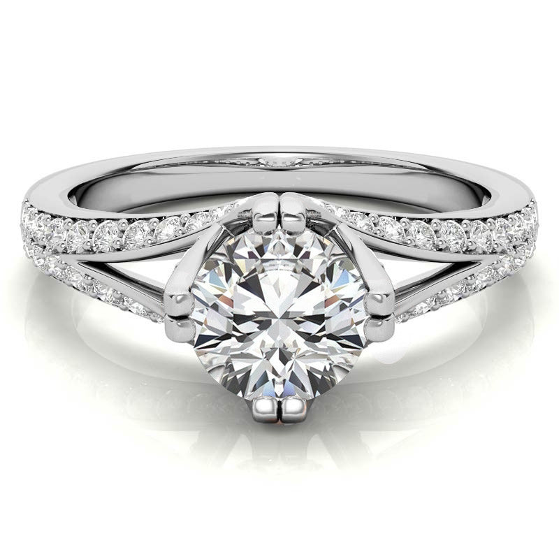 Round Statement Moissanite Engagement Ring