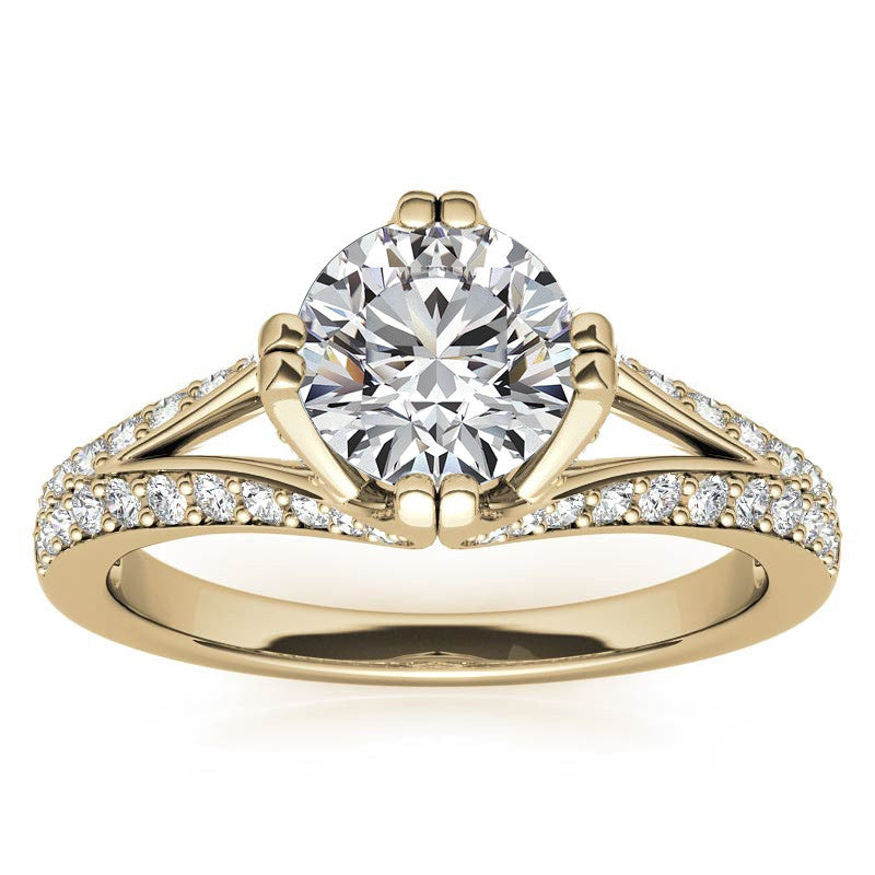 Round Statement Moissanite Engagement Ring