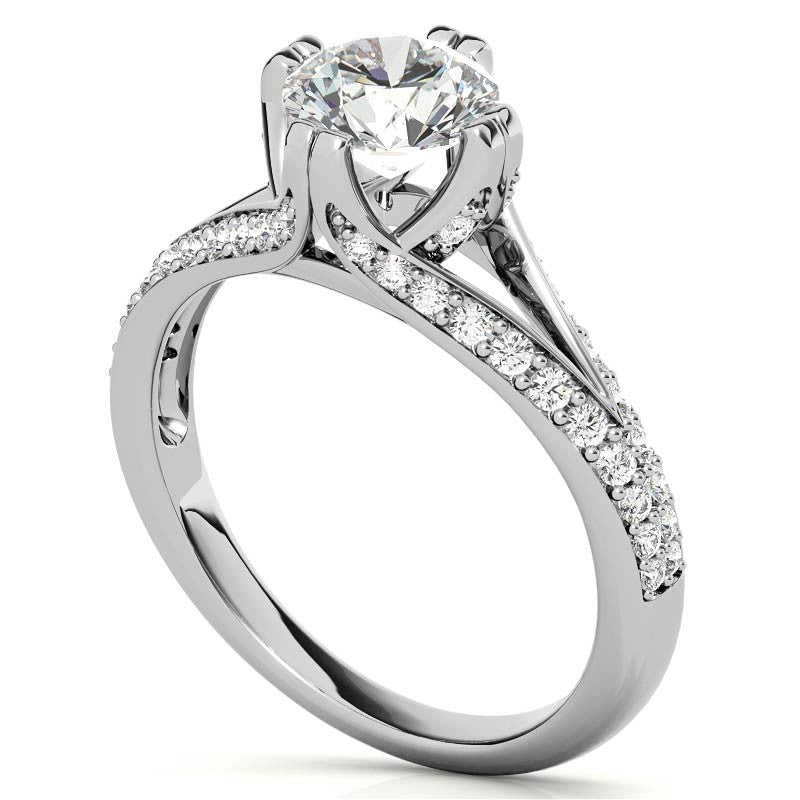 Round Statement Moissanite Engagement Ring