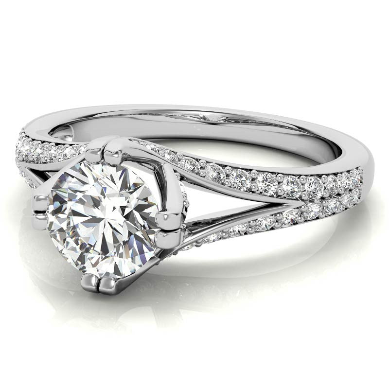 Round Statement Moissanite Engagement Ring