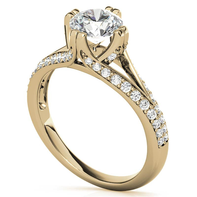 Round Statement Moissanite Engagement Ring