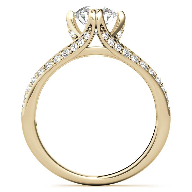 Round Statement Moissanite Engagement Ring