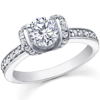 Round Ribbon Moissanite Engagement Ring