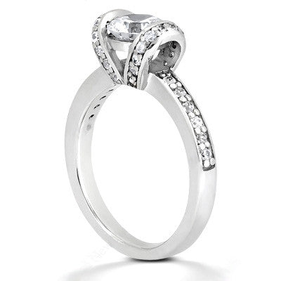 Round Ribbon Moissanite Engagement Ring