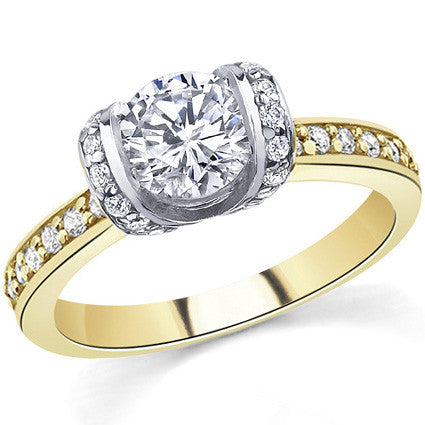 Round Ribbon Moissanite Engagement Ring