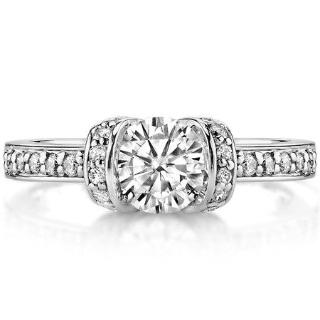 Round Ribbon Moissanite Engagement Ring