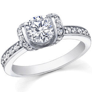 Round Ribbon Moissanite Engagement Ring