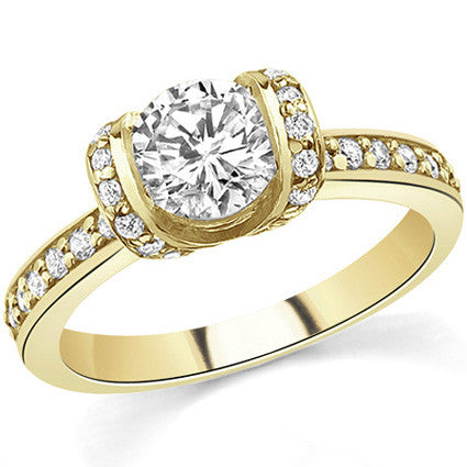 Round Ribbon Moissanite Engagement Ring