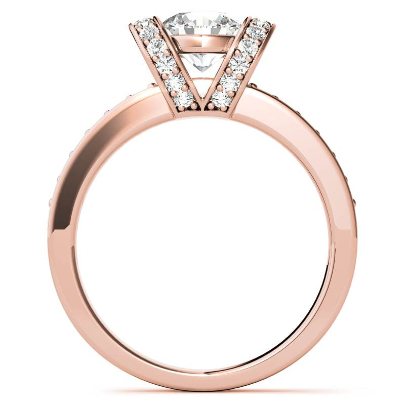 Round Ribbon Moissanite Engagement Ring