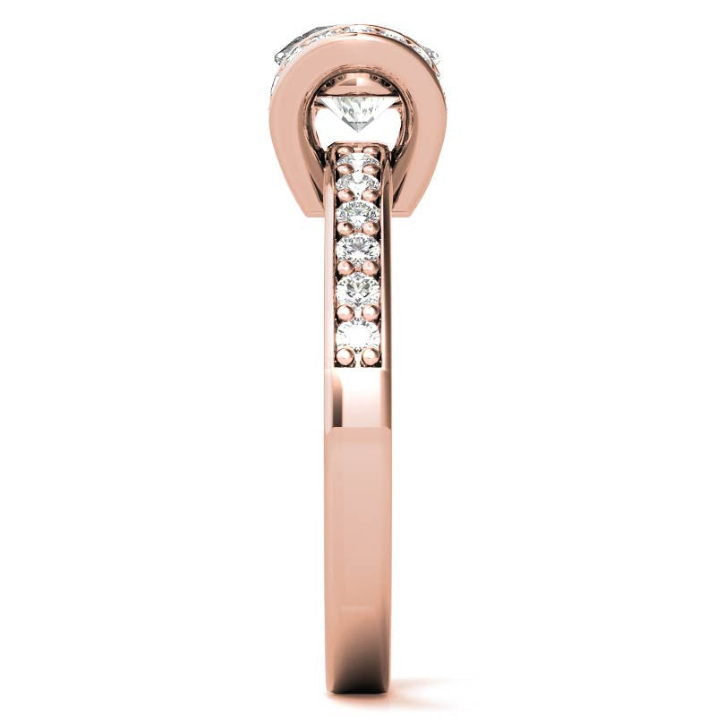 Round Ribbon Moissanite Engagement Ring