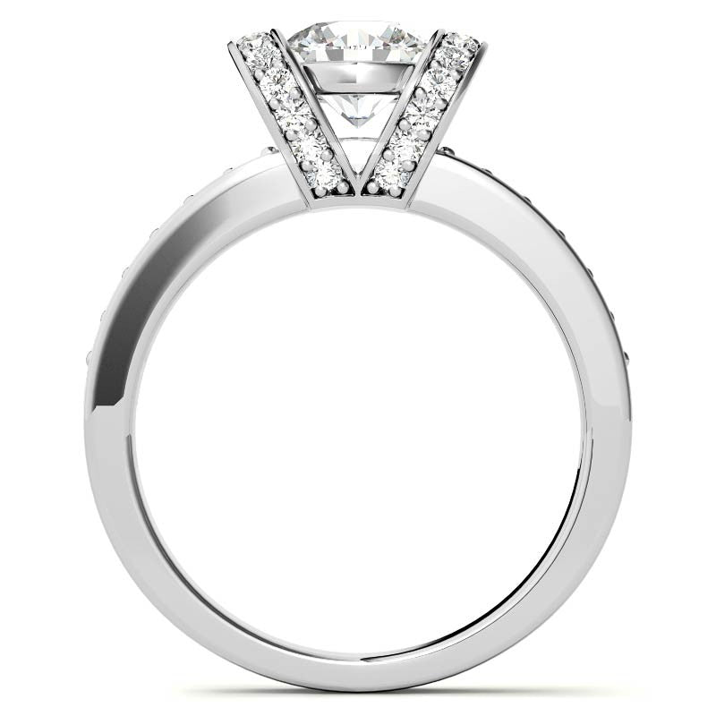 Round Ribbon Moissanite Engagement Ring