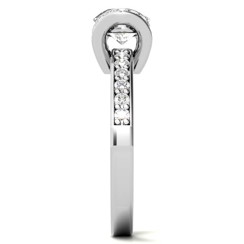 Round Ribbon Moissanite Engagement Ring