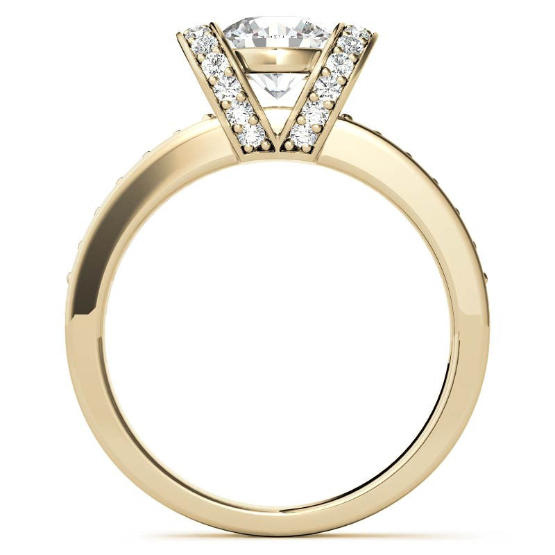 Round Ribbon Moissanite Engagement Ring