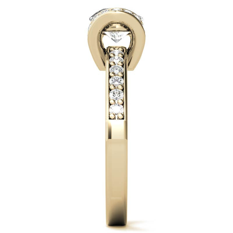 Round Ribbon Moissanite Engagement Ring