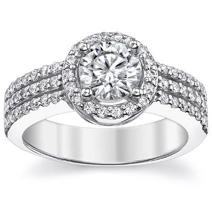 Multi-Band Round Brilliant Moissanite Engagement Ring