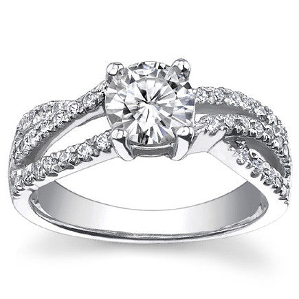 Multi-Band Round Brilliant Moissanite Engagement Ring