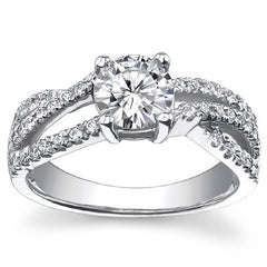 Multi-Band Round Brilliant Moissanite Engagement Ring
