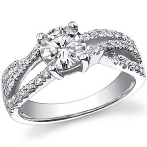 Multi-Band Round Brilliant Moissanite Engagement Ring