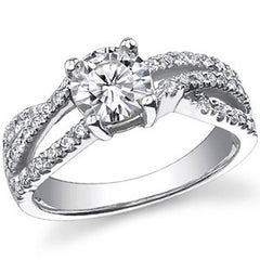 Multi-Band Round Brilliant Moissanite Engagement Ring