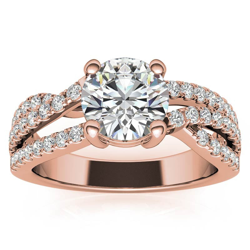 Multi-Band Round Brilliant Moissanite Engagement Ring
