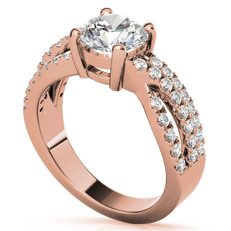 Multi-Band Round Brilliant Moissanite Engagement Ring