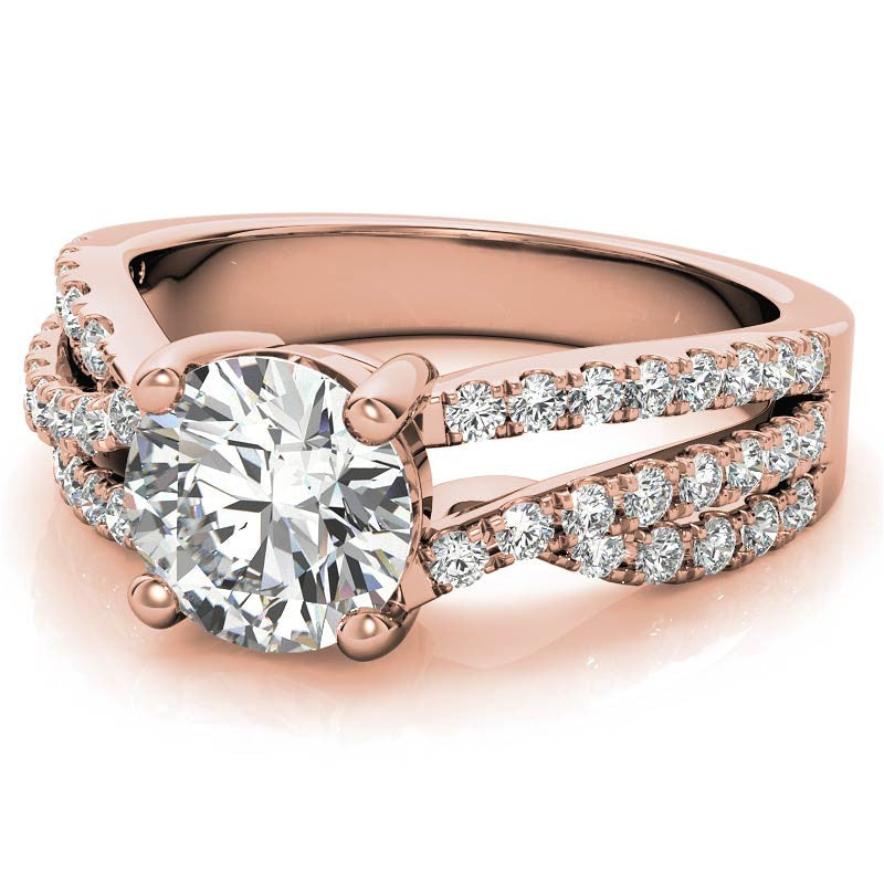 Multi-Band Round Brilliant Moissanite Engagement Ring
